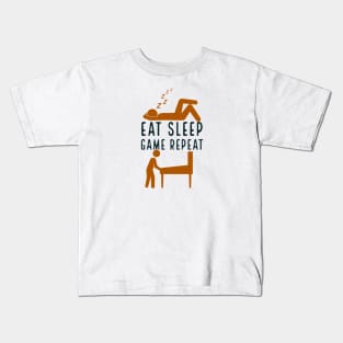 Eat sleep game repeat Kids T-Shirt